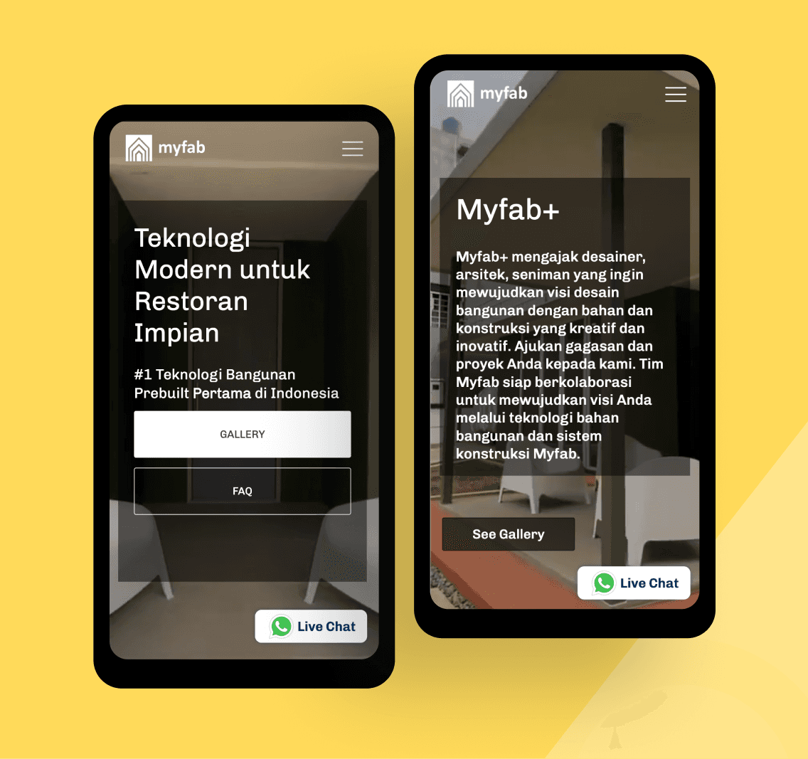 myfab website interface design details crafted by SAB