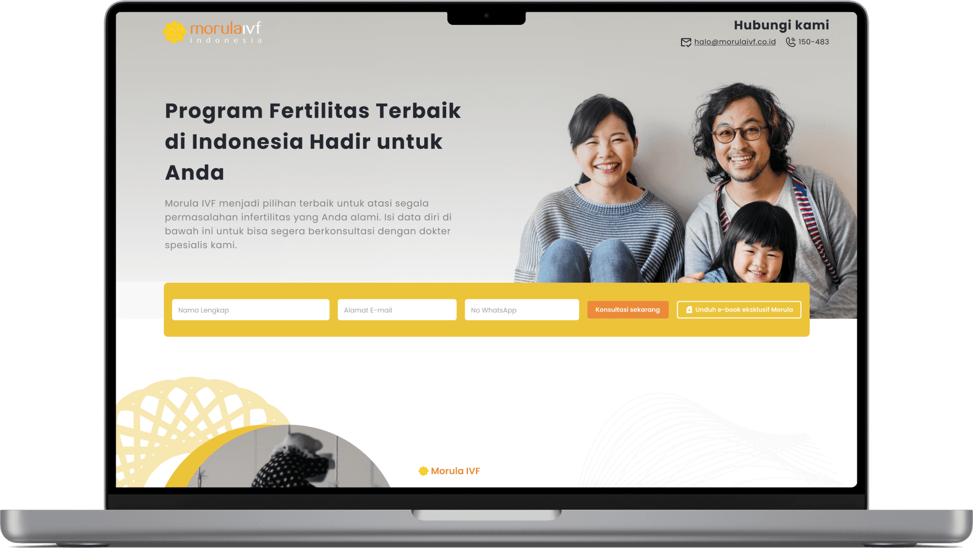 Morula IVF website homepage designed and developed by SAB Digital Marketing Agency