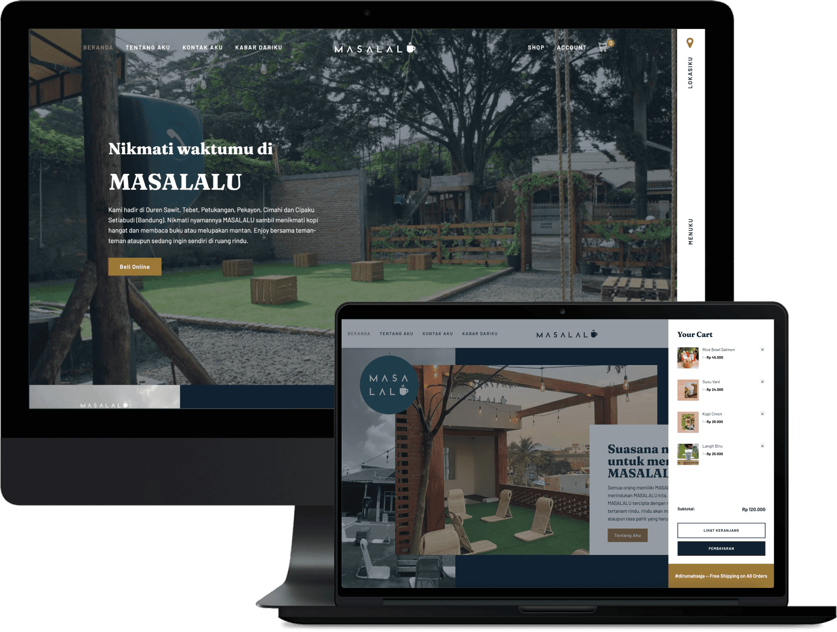 Masalalu Coffee website homepage designed and developed by SAB Digital Marketing Agency