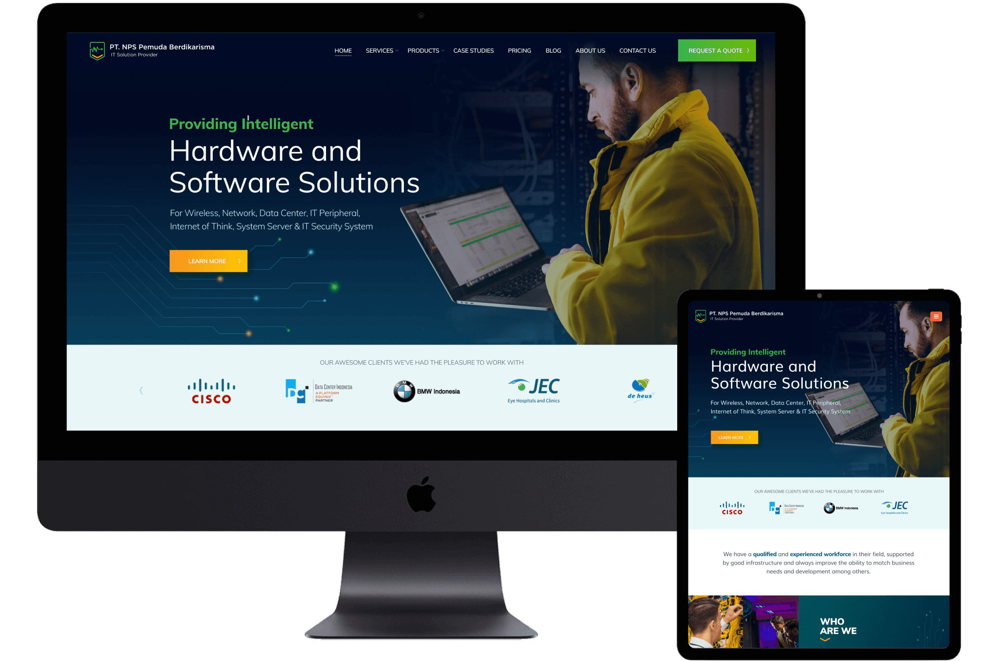 PT NPS Pemuda Berdikarisma data center solutions landing page designed by SAB Digital Marketing Agency