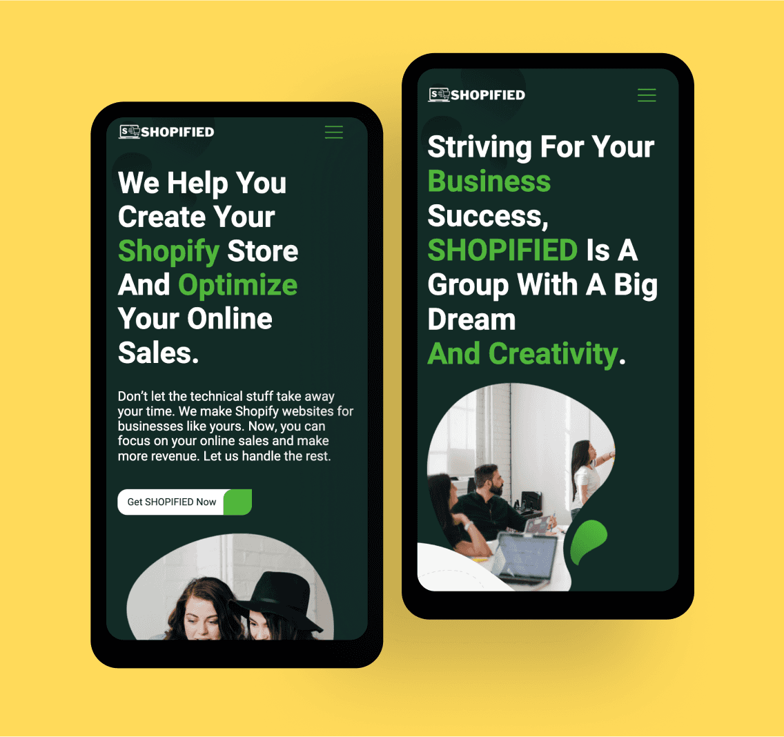 Shopified e-commerce website interface design details crafted by SAB