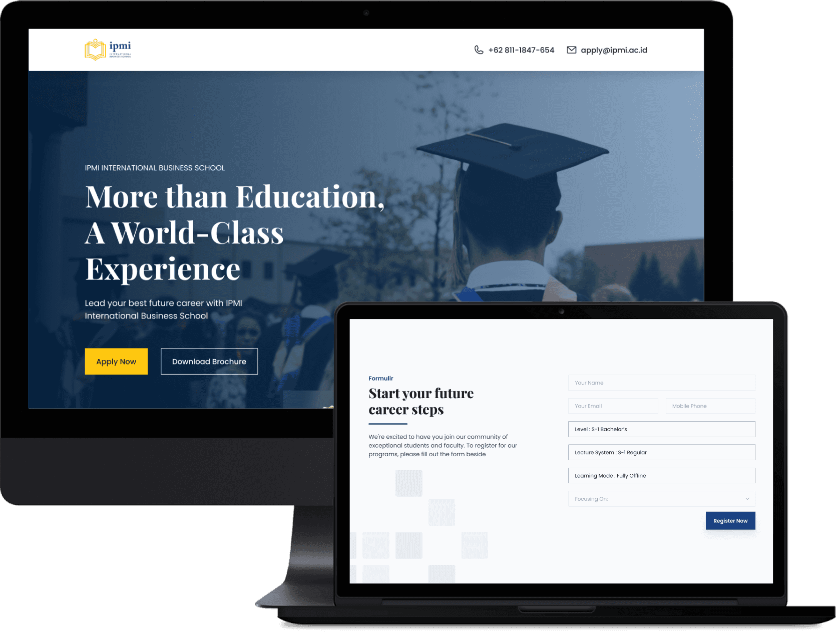 IPMI International Business School website homepage designed and developed by SAB Digital Marketing Agency
