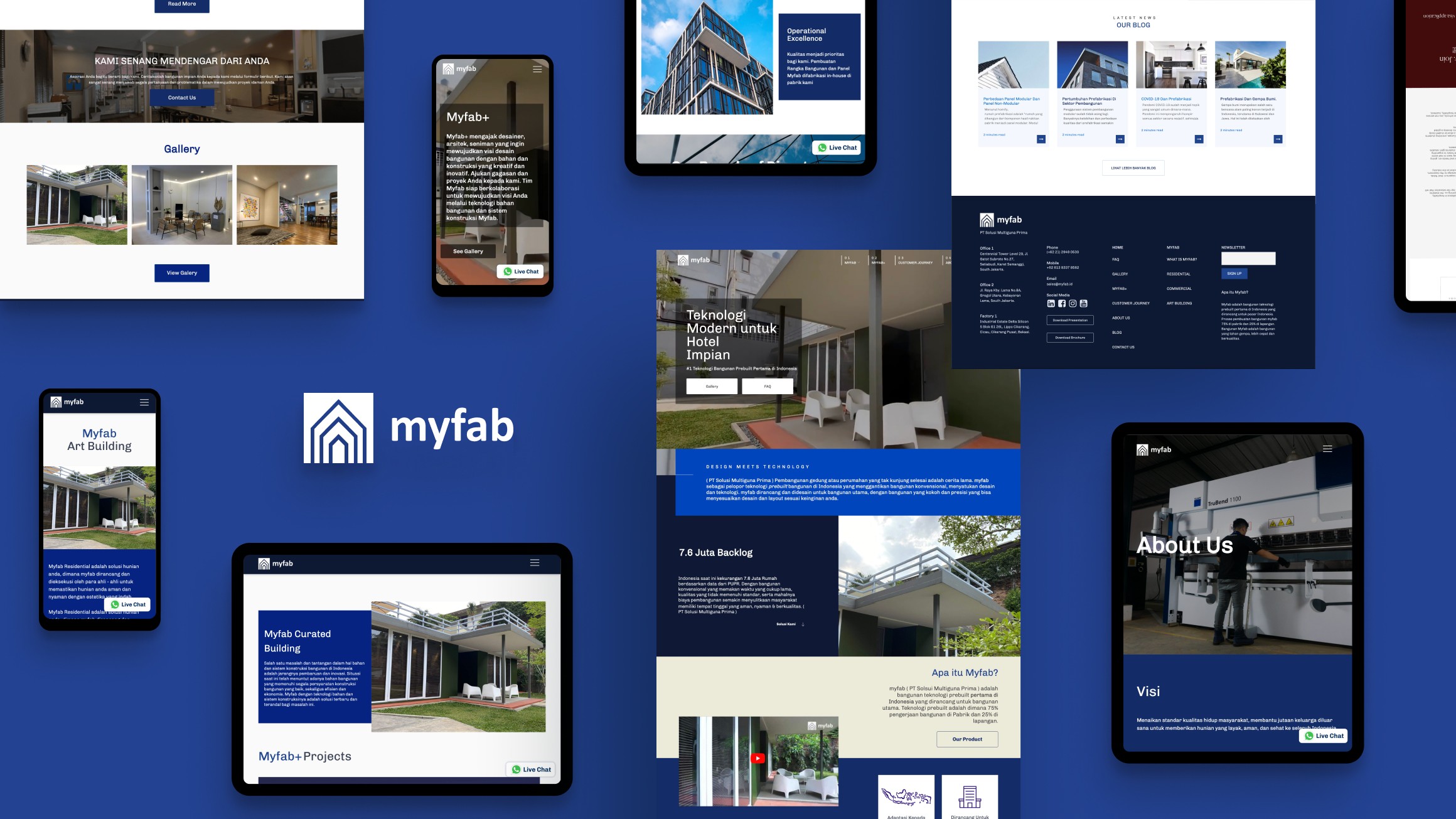 myfab website design transformation showing the redesigned homepage by SAB