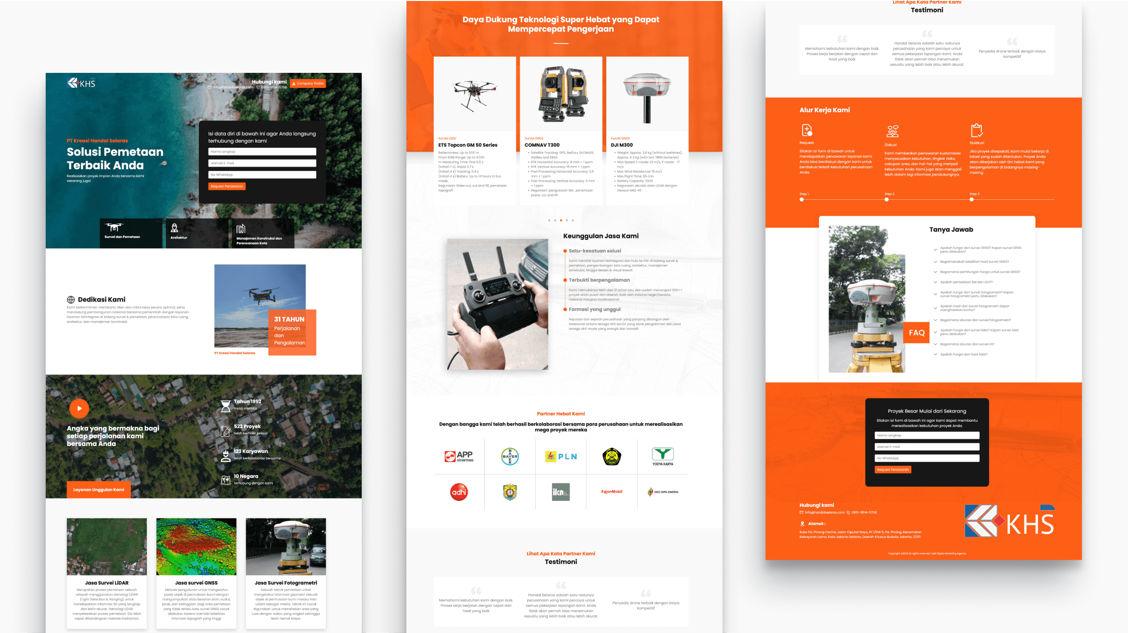 Kreasi Handal Selaras website with a bold standout headline section, designed by SAB