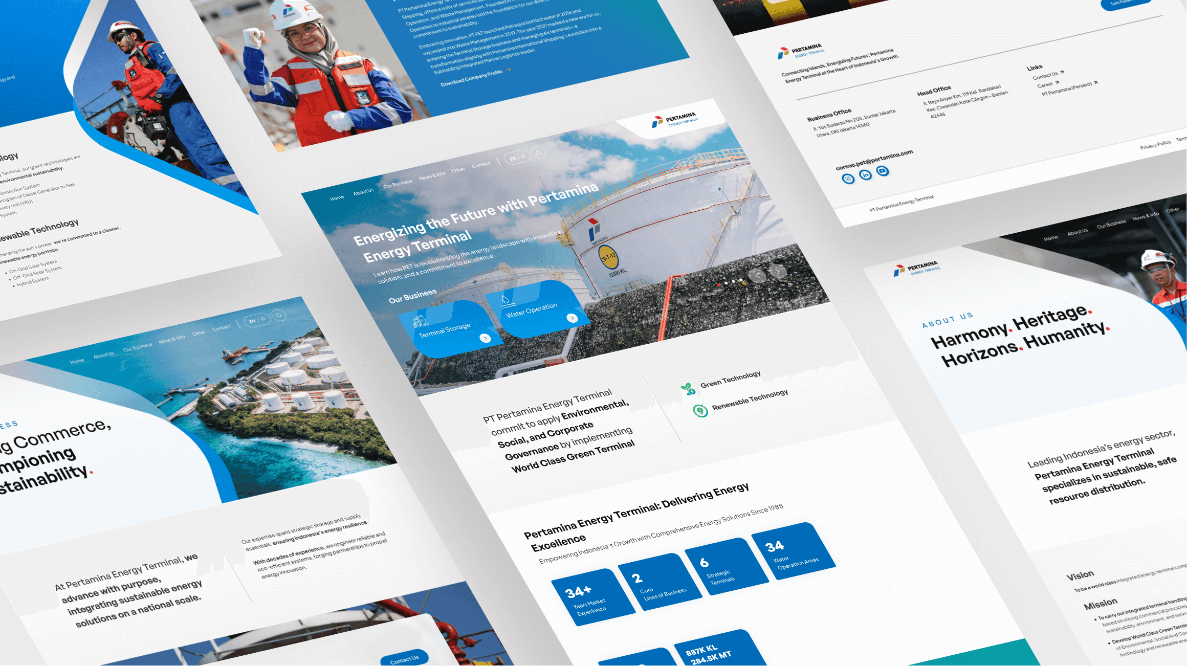 Refined Pertamina Energy Terminal website pages designed and built by SAB