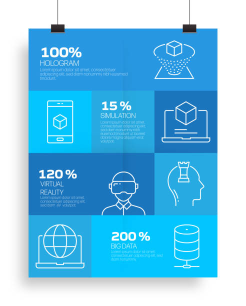 kecerdasan buatan terkait desain infografis - infogra[hic ilustrasi stok