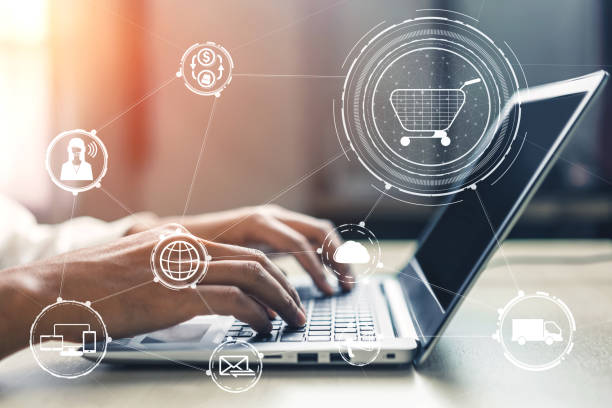 teknologi omni channel bisnis ritel online. - omni channel retail potret stok, foto, & gambar bebas royalti